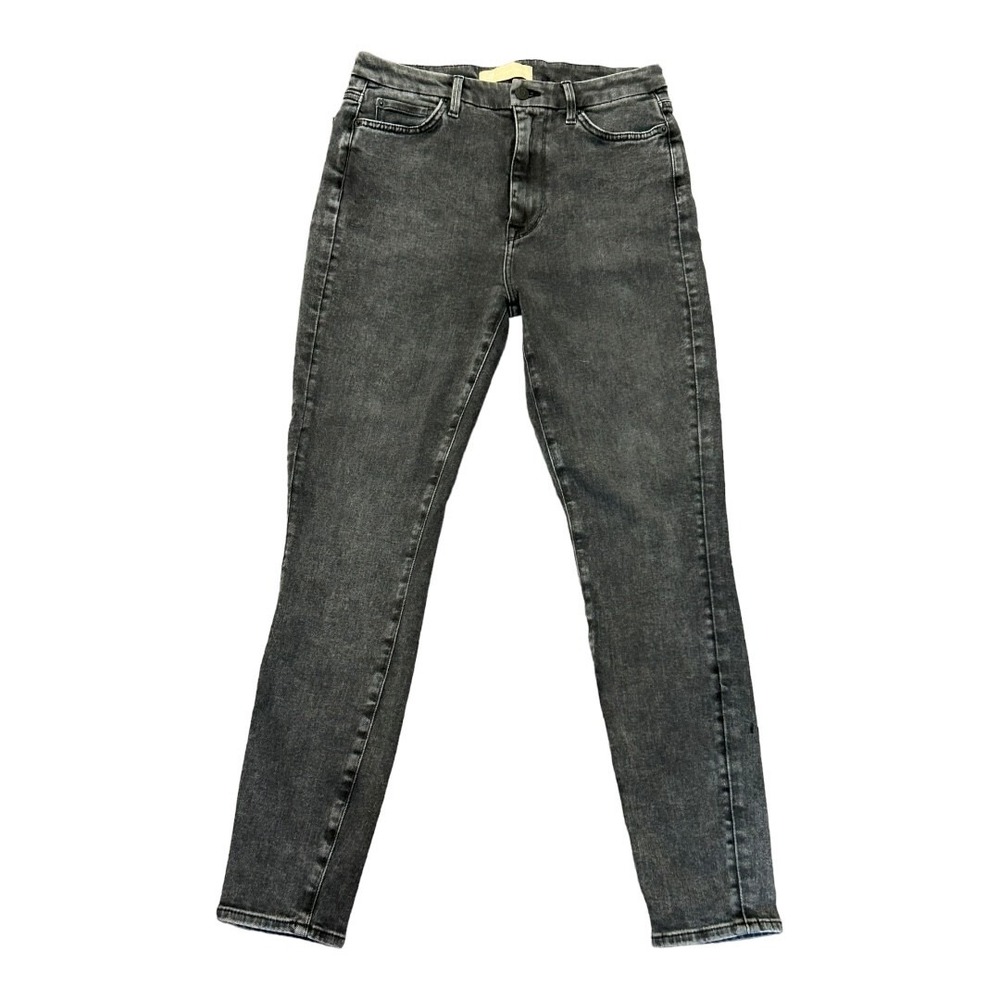 7 For All Mankind Luxe Vintage The Aubrey Skinny Black High Rise Jeans 28